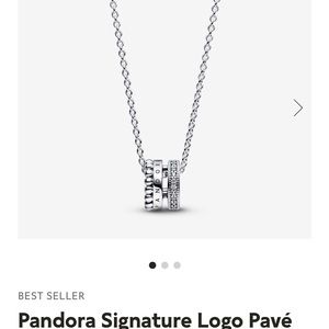 Authentic pandora pave logo necklace willing to trade for a telfar medium bag